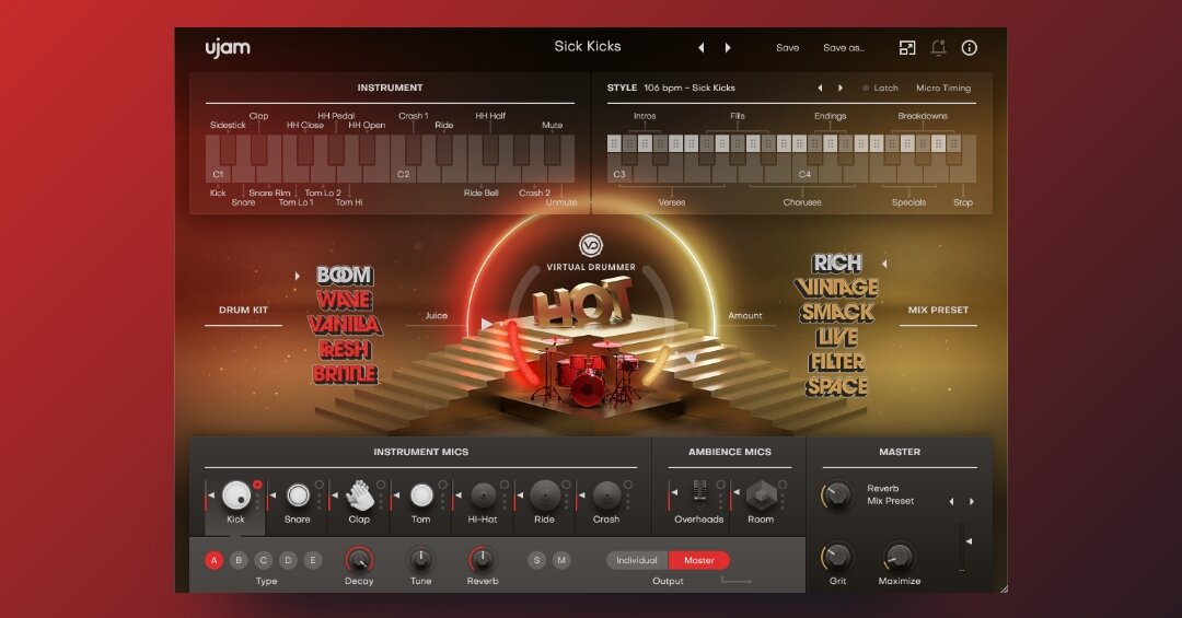 Virtual Drummer HOT | Organic to Processed Drum Grooves | UJAM