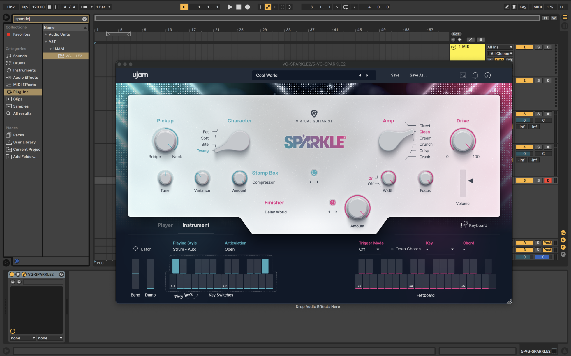 UJAM SPARKLE Ableton DAW VirtualGuitarist