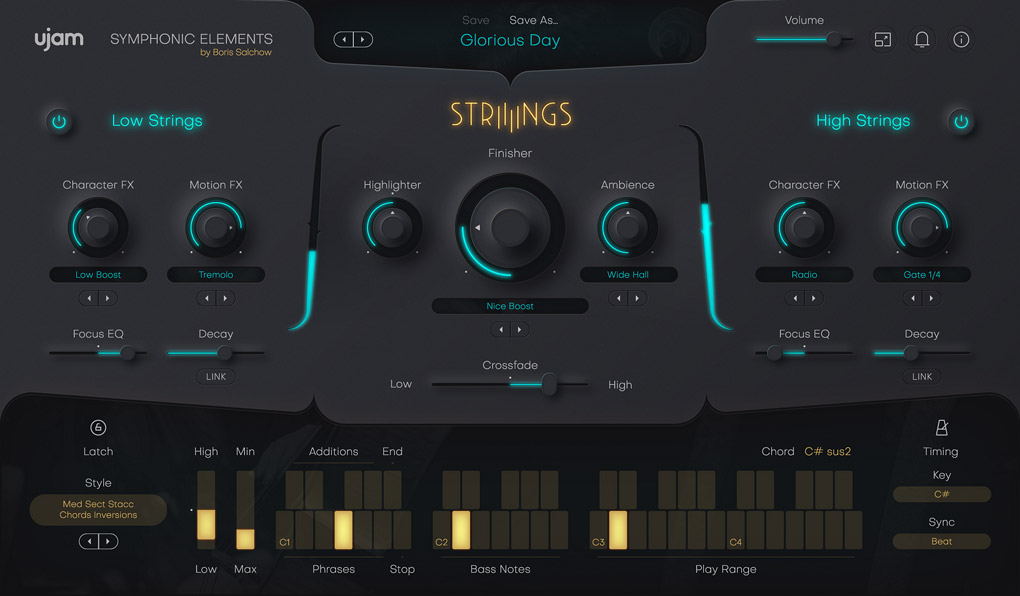 [Translate to Chinese (Mandarin):] Symphonic Elements STRINGS User Interface