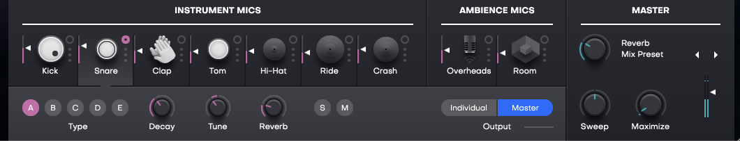 programmed drums drum kit with ADSR